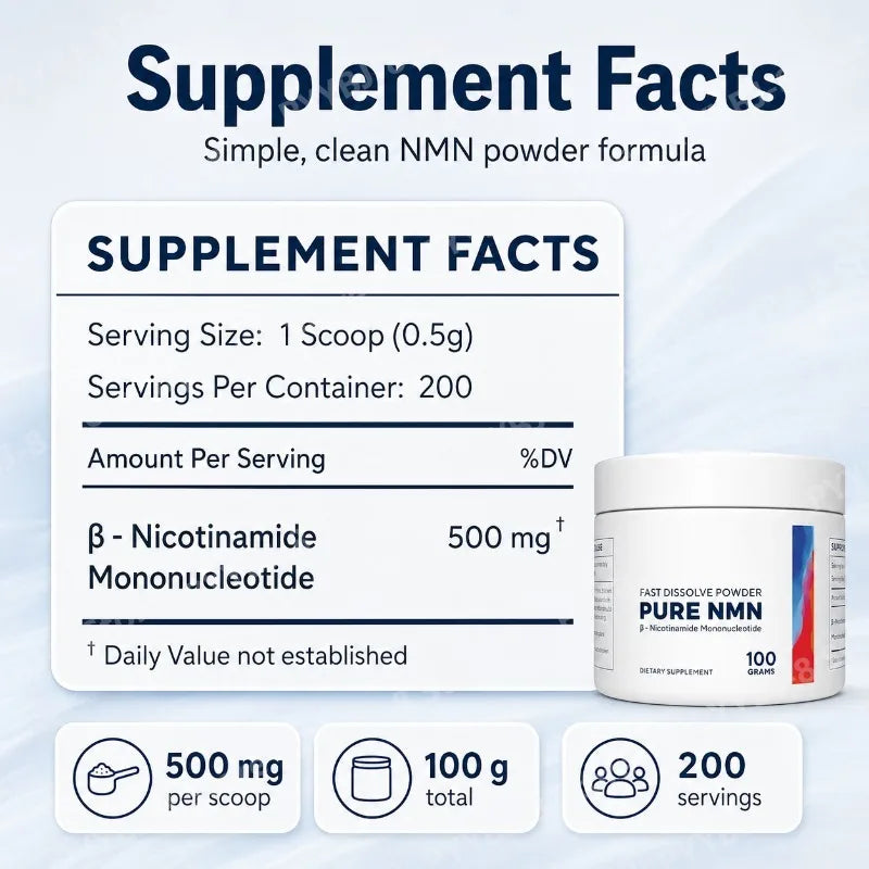 AUREVON Pure NMN Powder — 500 mg per Scoop