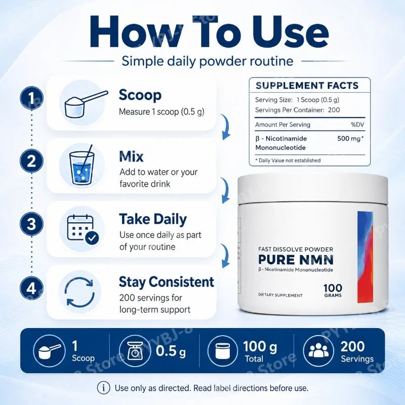 AUREVON Pure NMN Powder — 500 mg per Scoop